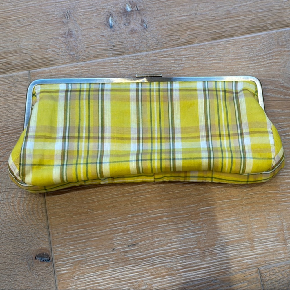 J. Crew Yellow and Blue Clutch with Plaid Design - Picture 3 of 4